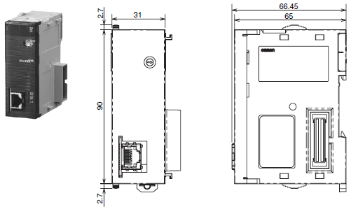 CJ1W-NC[]81 / []82 Dimensions 1 