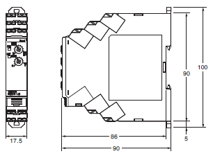 K8DT-LS Dimensions 1 