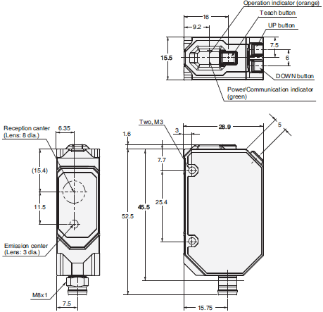 E3AS Series Dimensions 5 