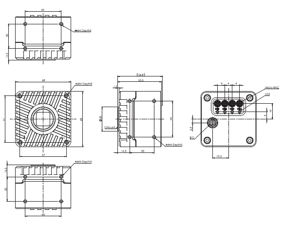 STC Series (CoaXPress) Dimensions 10 