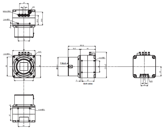 STC Series (CoaXPress) Dimensions 15 