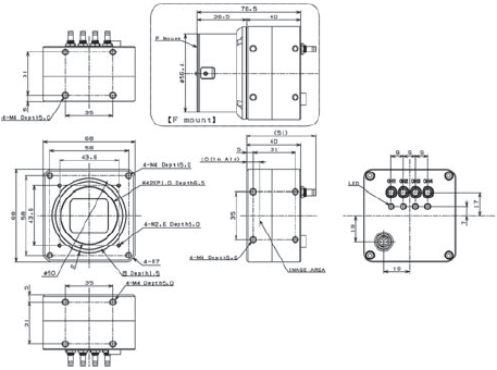 STC Series (CoaXPress) Dimensions 2 
