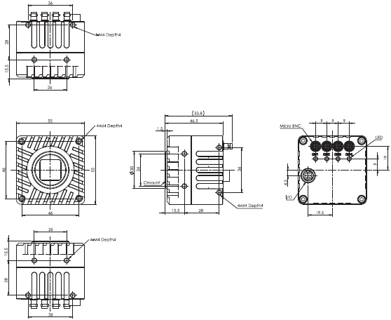 STC Series (CoaXPress) Dimensions 6 