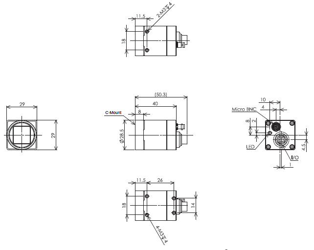 STC Series (CoaXPress) Dimensions 8 
