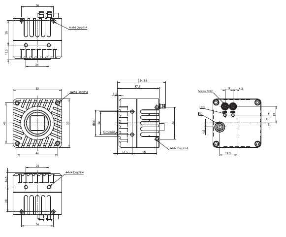 STC Series (CoaXPress) Dimensions 9 
