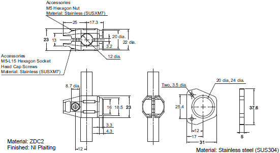 E3Z-[]-UL Dimensions 36 