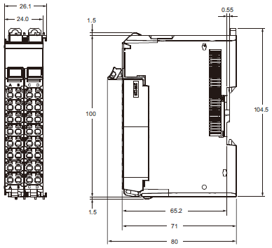 NX-CT[][][][] Dimensions 1 