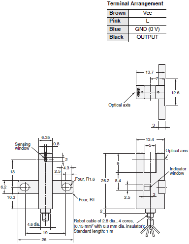 EE-SX47 / SX67 Dimensions 13 