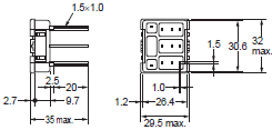 P2RFZ / P2RF, P2R, P7TF, PYFZ / PYF, PTFZ / PTF, PYD, PT, P7LF, PF, P2CF, PFA, P3G / P3GA, PL Dimensions 48 