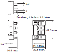 P2RFZ / P2RF, P2R, P7TF, PYFZ / PYF, PTFZ / PTF, PYD, PT, P7LF, PF, P2CF, PFA, P3G / P3GA, PL Dimensions 50 