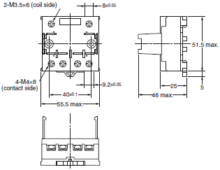 P2RFZ / P2RF, P2R, P7TF, PYFZ / PYF, PTFZ / PTF, PYD, PT, P7LF, PF, P2CF, PFA, P3G / P3GA, PL Dimensions 55 