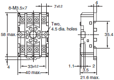 P2RFZ / P2RF, P2R, P7TF, PYFZ / PYF, PTFZ / PTF, PYD, PT, P7LF, PF, P2CF, PFA, P3G / P3GA, PL Dimensions 59 