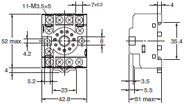 P2RFZ / P2RF, P2R, P7TF, PYFZ / PYF, PTFZ / PTF, PYD, PT, P7LF, PF, P2CF, PFA, P3G / P3GA, PL Dimensions 61 