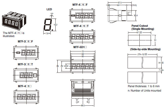 M7F Dimensions 2 M7F-[][]1[][]_Dim