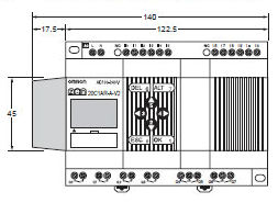 ZEN V2 Dimensions 10 ZEN V2-cpu units with 20 I/O Points_dim